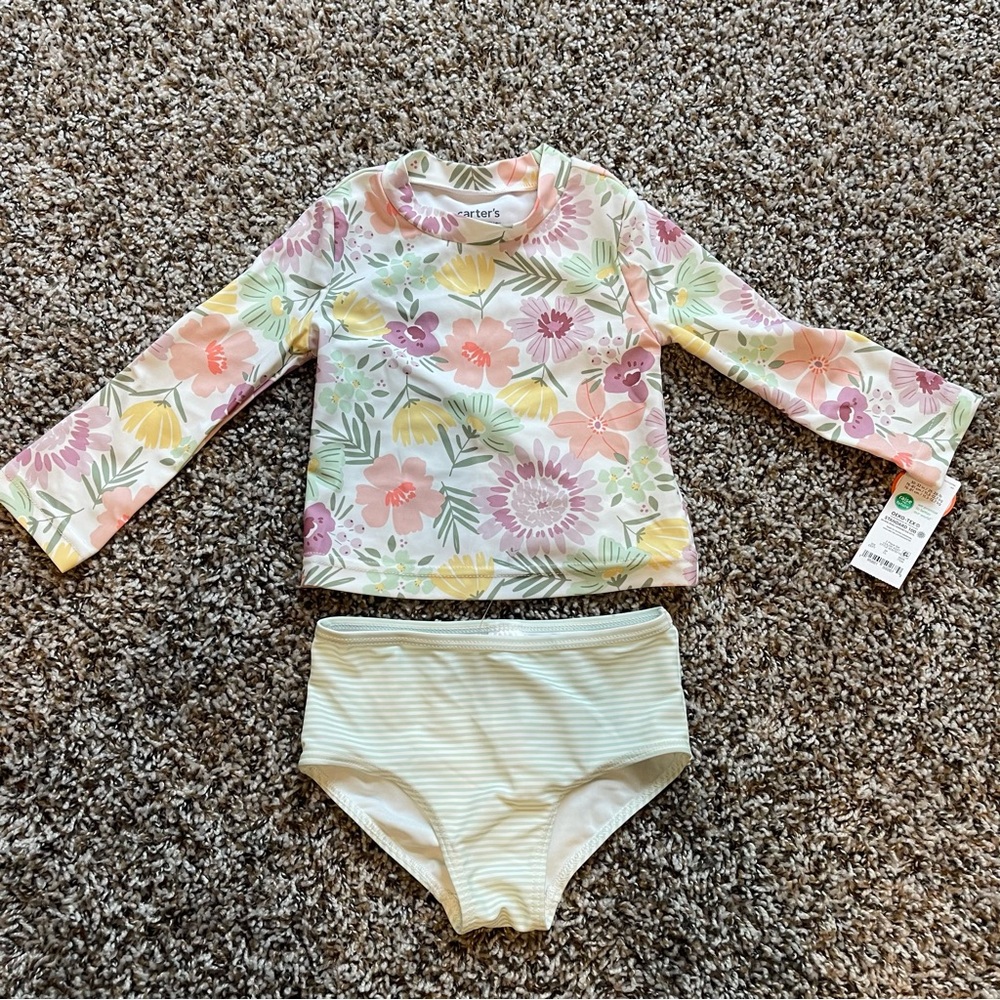 NWT Floral Kids Swim Set, Carter’s